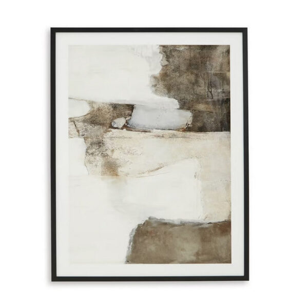 Aldrich Wall Art, 30x40, Acrylic Front, Framed Brown and White Print