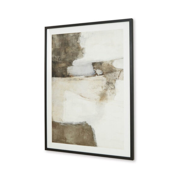 Aldrich Wall Art, 30x40, Acrylic Front, Framed Brown and White Print