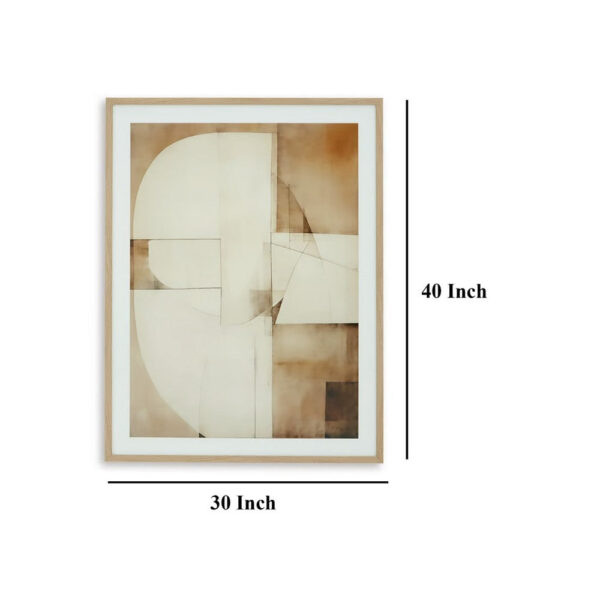 Cril Wall Art, 30x40, Acrylic Front, Framed Brown, Tan, White Print