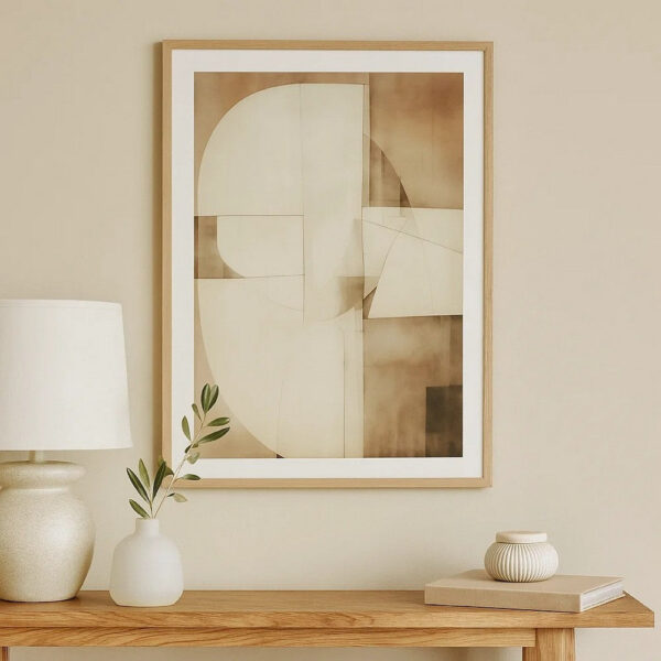 Cril Wall Art, 30x40, Acrylic Front, Framed Brown, Tan, White Print