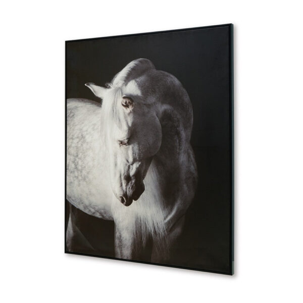 Arc Horse Silhouette Wall Art Painting, 40x50, Black and White Canvas