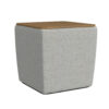 Mody Storage Ottoman, Gray Upholstery, 19 Inch Brown Wood Lift Top