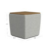 Mody Storage Ottoman, Gray Upholstery, 19 Inch Brown Wood Lift Top