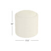 Pero Storage Ottoman, 18 Inch Round Removable Lid, White Boucle Fabric