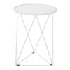 Accent Table, 18 Inch, Round Mirror Top and Open White Metal Base