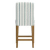 Pior Counter Stool Chair, Blue and White Stripe, Brown Wood Legs