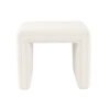 Ada Footstool Ottoman, Channel Tufted Cream White Boucle, 19 Inch