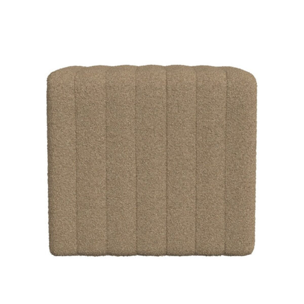 Ada Footstool Ottoman, Channel Tufted Taupe Brown Boucle, 19 Inch