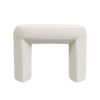 Max Ottoman Footstool with Saddle Seat, Cream White Boucle, 24 Inch