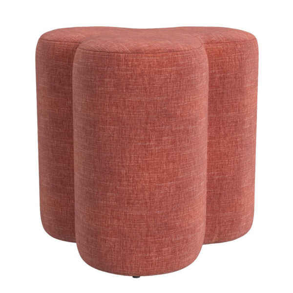 Ace Accent Ottoman with Fun Clover Shape, Pink Chenille, 18 Inch