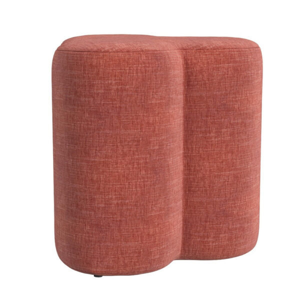 Ace Accent Ottoman with Fun Clover Shape, Pink Chenille, 18 Inch