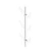 34 Inch Zubo Coat and Hat Rack w 6 Hooks , Wall Mount, White Metal