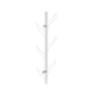 34 Inch Zubo Coat and Hat Rack w 6 Hooks , Wall Mount, White Metal
