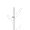 34 Inch Zubo Coat and Hat Rack w 6 Hooks , Wall Mount, White Metal