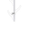 34 Inch Zubo Coat and Hat Rack w 6 Hooks , Wall Mount, White Metal