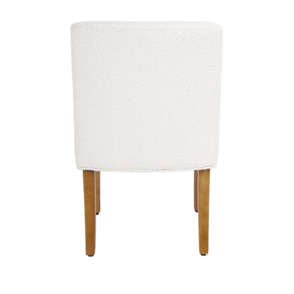 Kip Dining Chair with Honey Oak Wood Legs, Cream White Boucle Fabric
