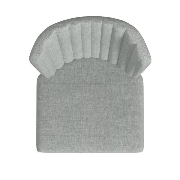 Ole Dining Chair Set of 2, Curved Back, Gray Woven Fabric, Black Metal