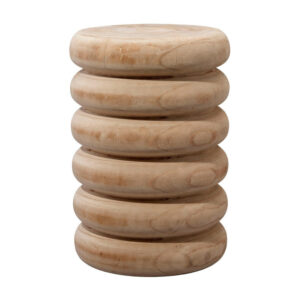 Jevy Outdoor Accent Table, 12 Inch Spiral Natural Brown Paulownia Wood