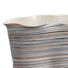Kerya Decorative Vase, 13 Inch White Blue Striped, Wavy Rim Porcelain