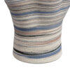 Kerya Decorative Vase, 16 Inch White Blue Striped, Wavy Rim Porcelain