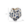 Nery Decorative Vase, Ruffled Edge, Blue White Patchwork Ceramic