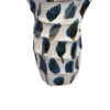 Nery Decorative Vase, Blue White Patchwork Ceramic, Ruffled Edge