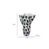 Nery Decorative Vase, Blue White Patchwork Ceramic, Ruffled Edge