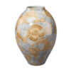 Aery Decorative Vase, Printed Pattern Glossy Blue Ceramic, 12 Inch