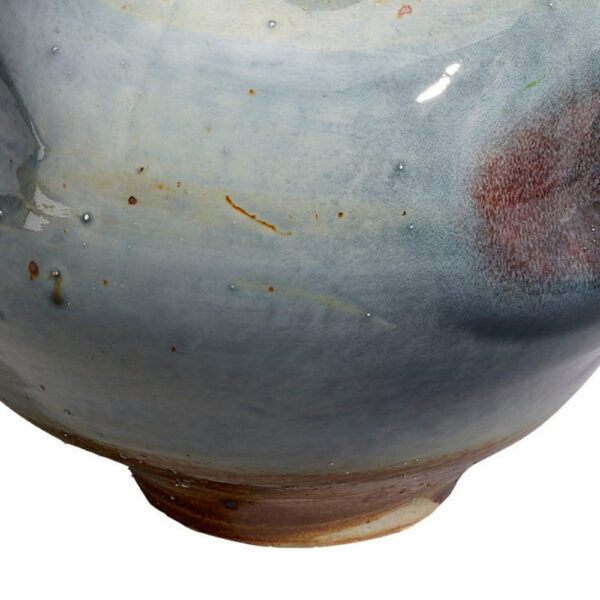 Noah Decorative Vase, Irregular Tall Shape Glossy Blue Ceramic 11 Inch