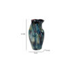 Fera Decorative Flower Vase, Ruffled Edge, 15 Inch Shiny Blue Ceramic