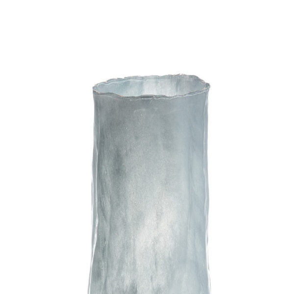 Quia Tall Decorative Vase, Rough Body, Pale Blue Blown Glass 20 Inch