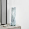 Quia Tall Decorative Vase, Rough Body, Pale Blue Blown Glass 20 Inch