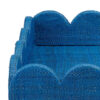 Rori Decorative Accessory Tray, Scalloped Edge 15 Inch Blue Raffia