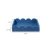 Rori Decorative Accessory Tray, Scalloped Edge 15 Inch Blue Raffia