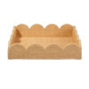 Rori Decorative Accessory Tray, Scalloped Edge 15 Inch Brown Raffia