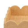 Rori Decorative Accessory Tray, Scalloped Edge 15 Inch Brown Raffia