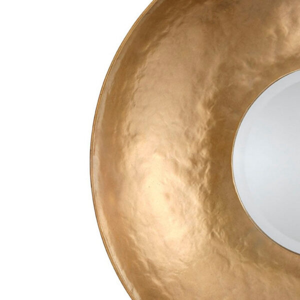 Rea Decorative Wall Mirror, 27 Inch Round Burnished Gold Frame
