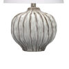 Riz Accent Table Lamp, 20 Inch Ceramic Glaze Gray Silver, White Linen
