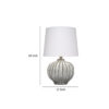 Riz Accent Table Lamp, 20 Inch Ceramic Glaze Gray Silver, White Linen