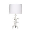 Sils Accent Table Lamp, Linen Shade, White Trunk Resin Base 28 Inch