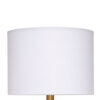 Myn Table Lamp, 18 Inch, White Linen Drum Shade, Gray Leather Base