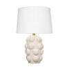 Lizy Accent Table Lamp, White Linen Shade, Bubble Ceramic Base 20 Inch