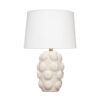 Lizy Accent Table Lamp, White Linen Shade, Bubble Ceramic Base 20 Inch