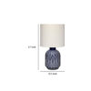 Hyla Accent Table Lamp, 17 Inch, Cream Linen, Blue Geometric Ceramic
