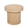 Tyl Side End Table, 22 Inch, Round Top, Cylindrical Bamboo Base, Brown