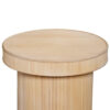 Tyl Side End Table, 22 Inch, Round Top, Cylindrical Bamboo Base, Brown