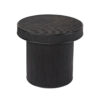 Tyl Side End Table, 22 Inch, Round Top, Cylindrical Bamboo Base, Black