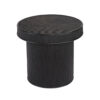 Tyl Side End Table, 22 Inch, Round Top, Cylindrical Bamboo Base, Black