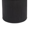 Tyl Side End Table, 22 Inch, Round Top, Cylindrical Bamboo Base, Black