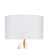 Koz Accent Table Lamp, Linen Shade, White Curved Sculpture 32 Inch